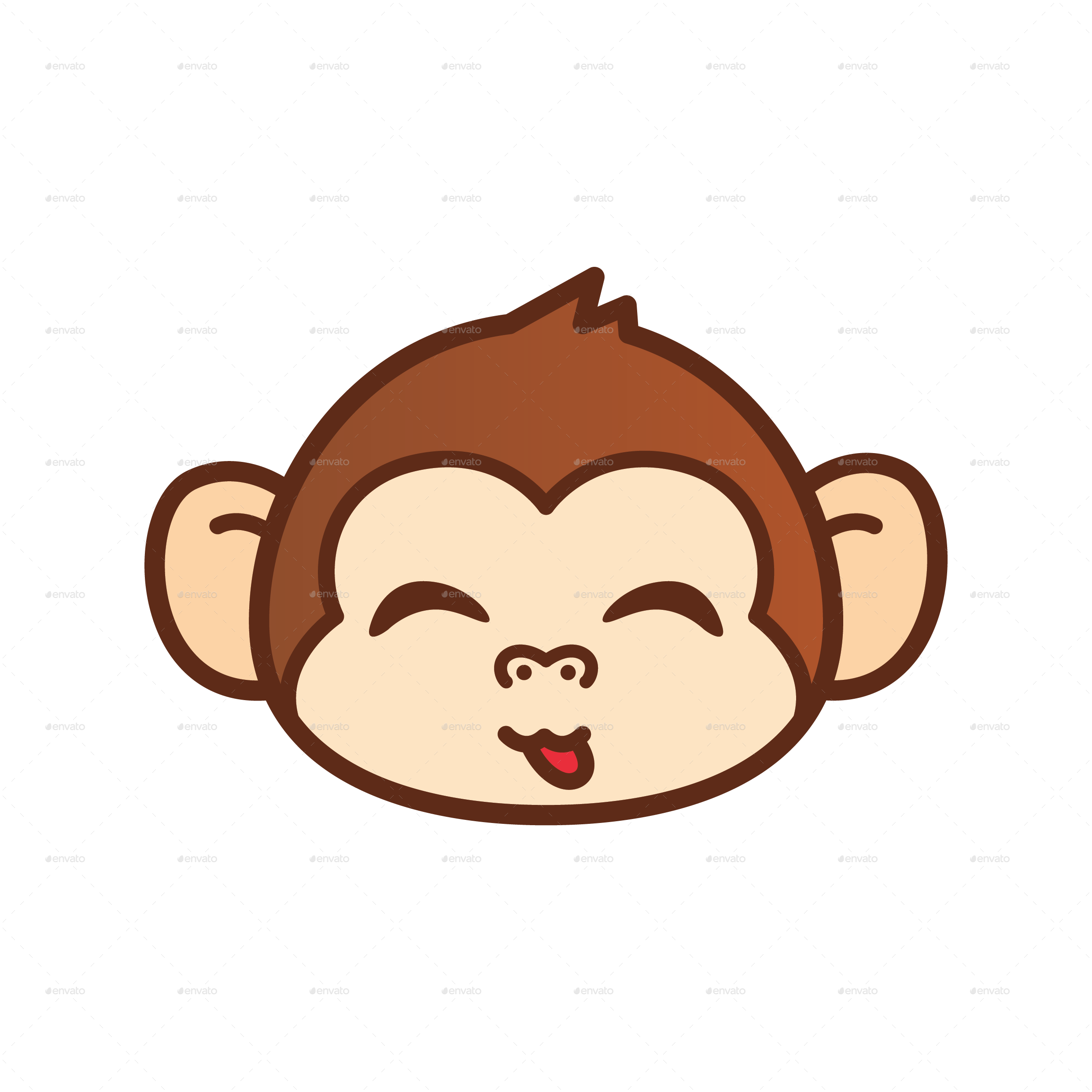 Cute Monkey Emoticon, Icons GraphicRiver